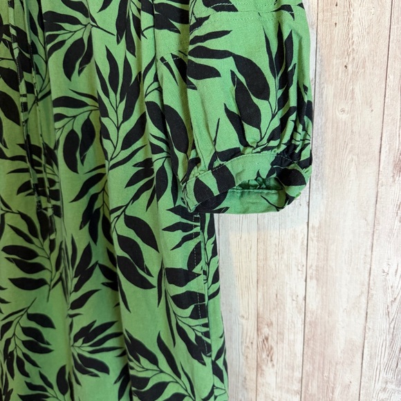 Who What Wear Island Palm Linen Blend Shift Dress - Picture 5 of 7